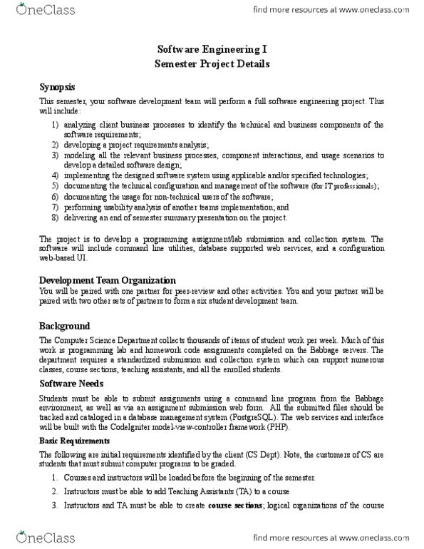 CMP_SC 4320 Lecture Notes - Software Engineering, Postgresql, Web Service thumbnail