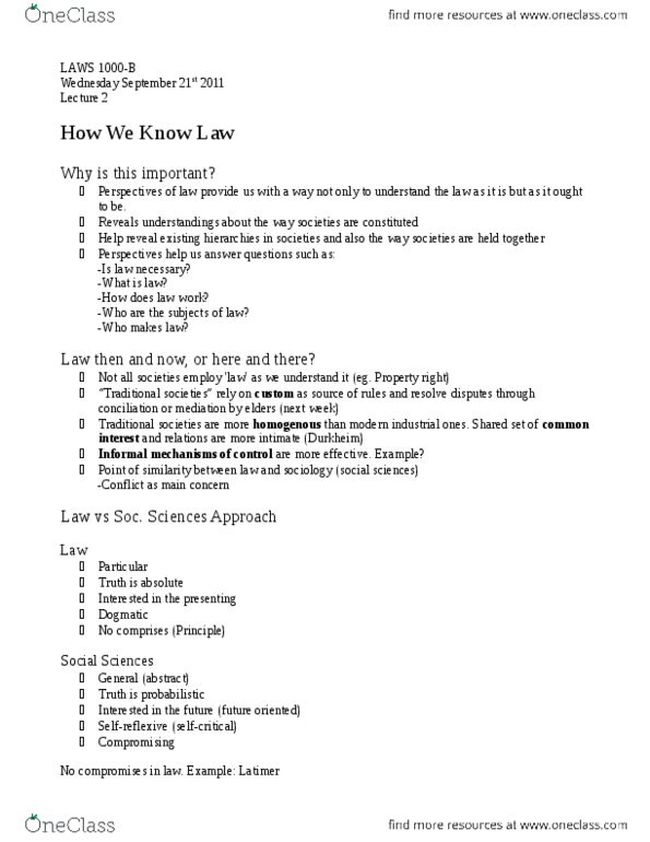 LAWS 1000 Lecture Notes - Georg Simmel, Complex Number, Universal Law thumbnail