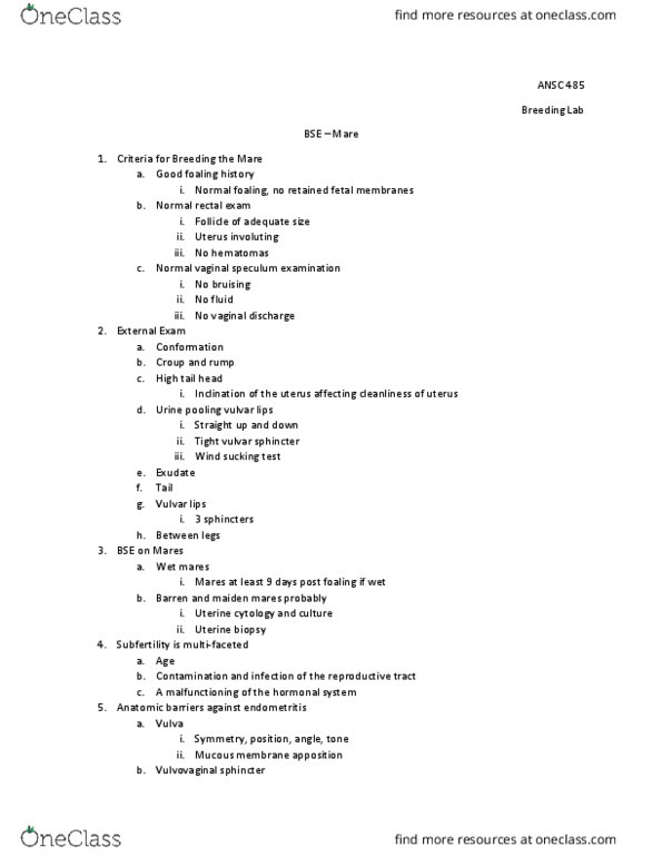 ANSC 485 Lecture Notes - Lecture 20: Endometritis, Rectal Examination, Croup thumbnail