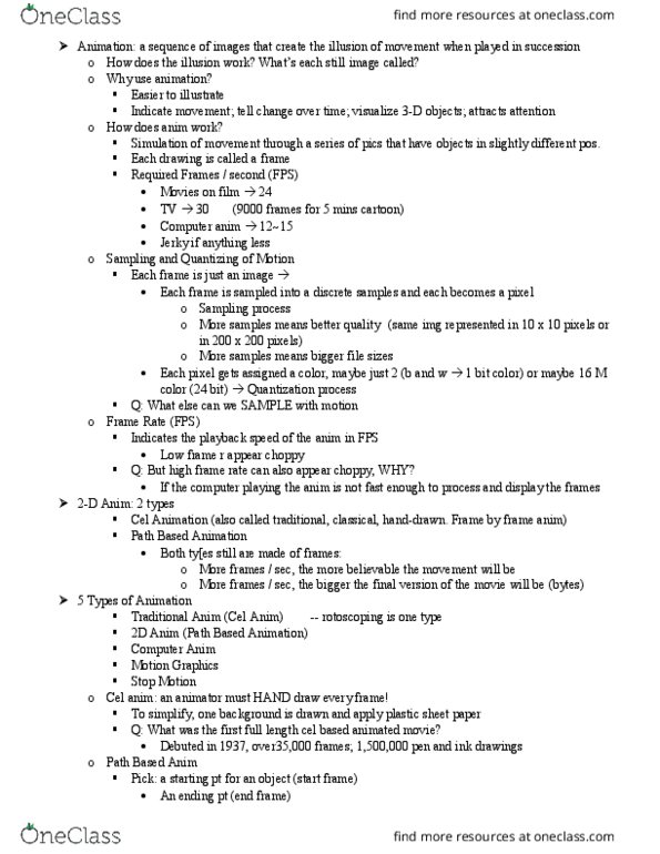 Computer Science 1033A/B Lecture Notes - Lecture 9: Rotoscoping, Frame Rate, Gif thumbnail