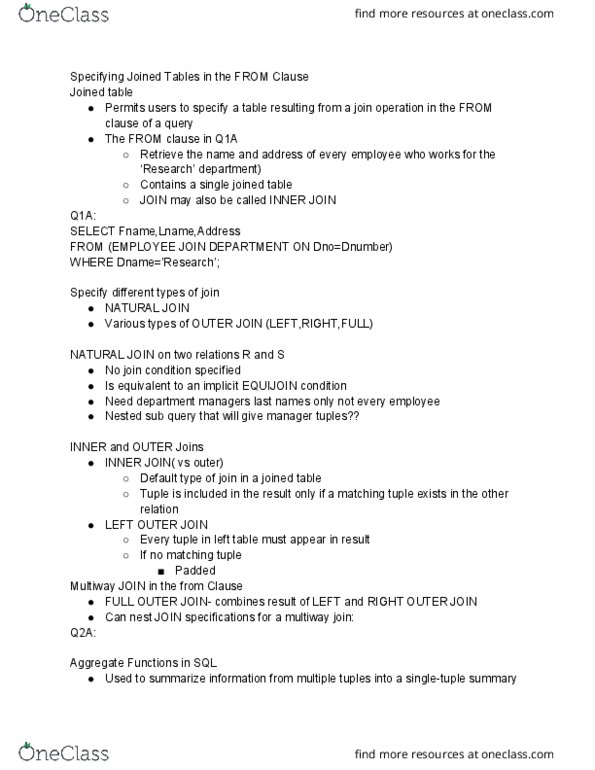 CP363 Lecture Notes - Lecture 11: Aggregate Function, Haplogroup Q-M242 thumbnail