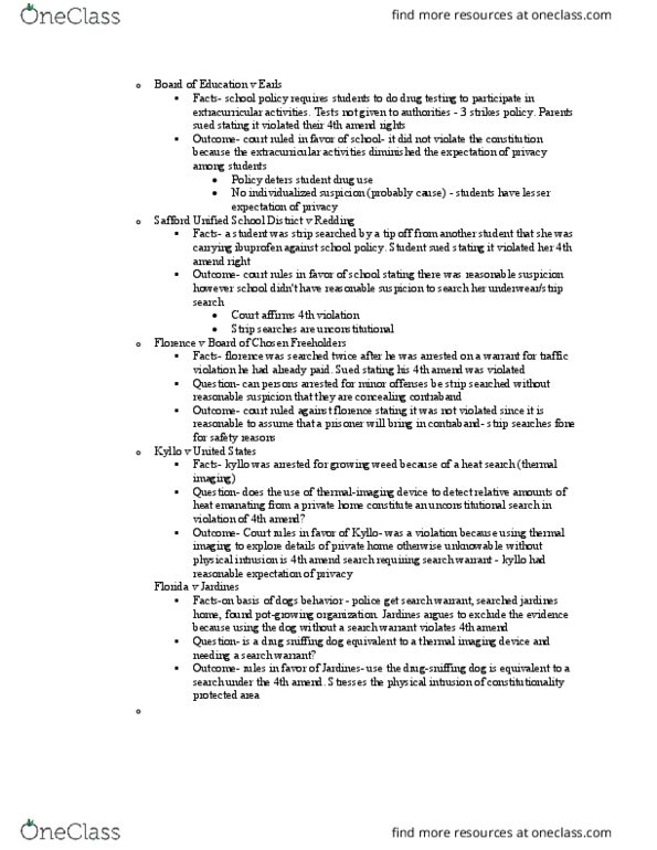 POLISCI 361 Lecture Notes - Lecture 11: Safford Unified School District, Thermal Imaging Camera, Ibuprofen thumbnail