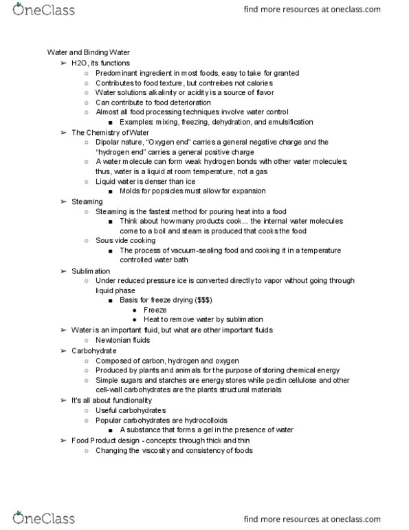 ANFS102 Lecture Notes - Lecture 17: Newtonian Fluid, Freeze-Drying, Colloid thumbnail