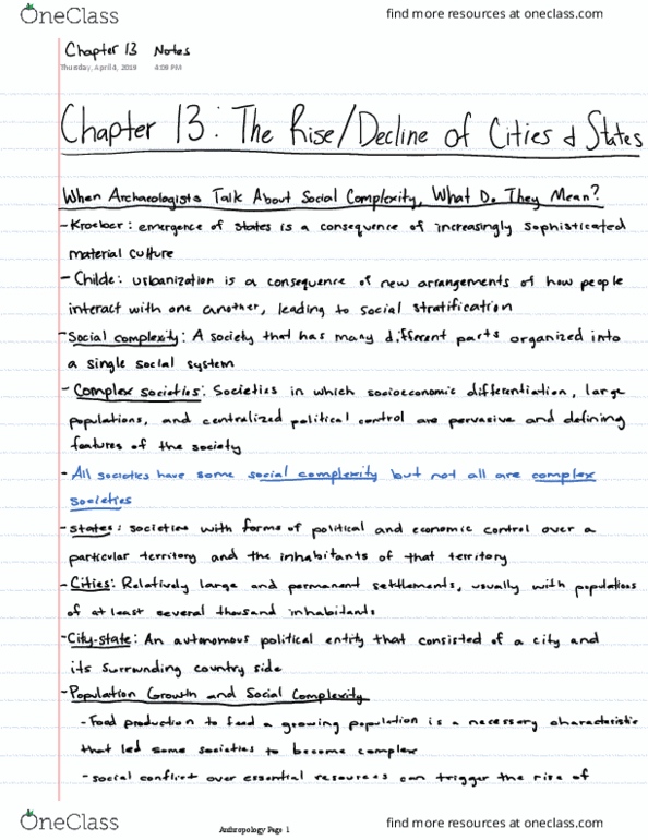 ANTH 1003 Chapter 13: Reading Notes thumbnail