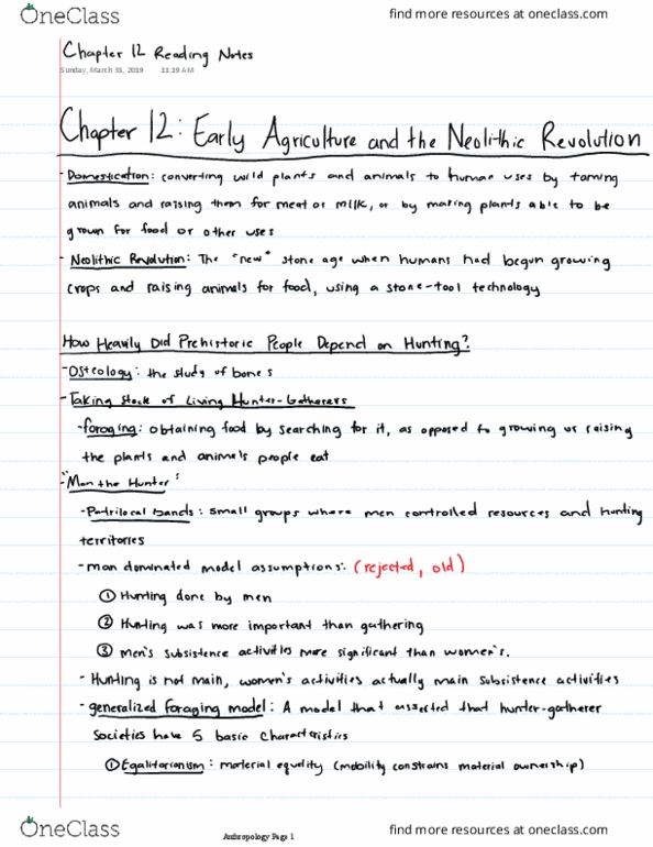 ANTH 1003 Chapter 12: Reading Notes thumbnail
