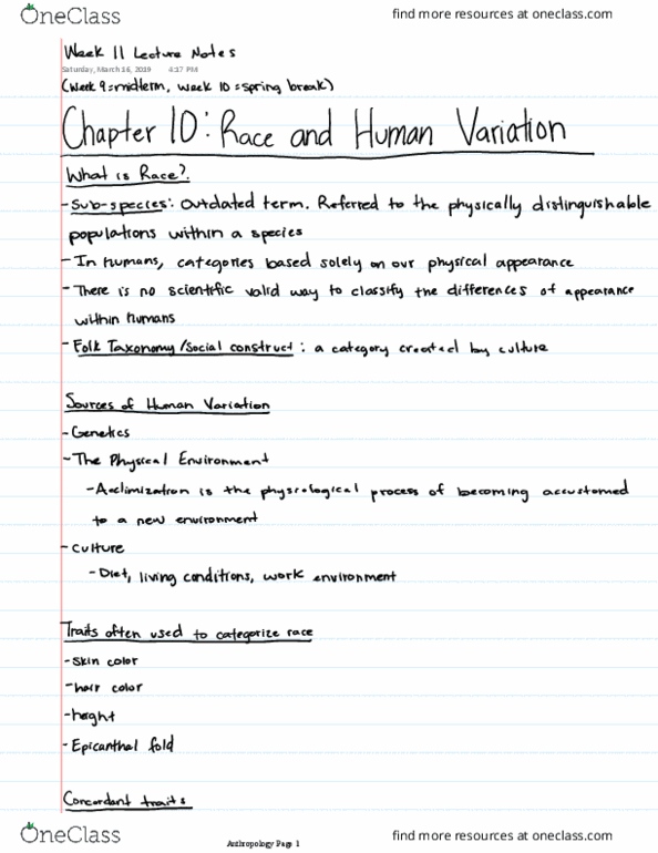 ANTH 1003 Lecture 11: Race and Human Variation thumbnail