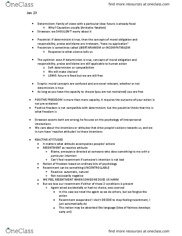 PHIL 201 Lecture Notes - Lecture 7: Compatibilism, Pessimism, Fatalism thumbnail