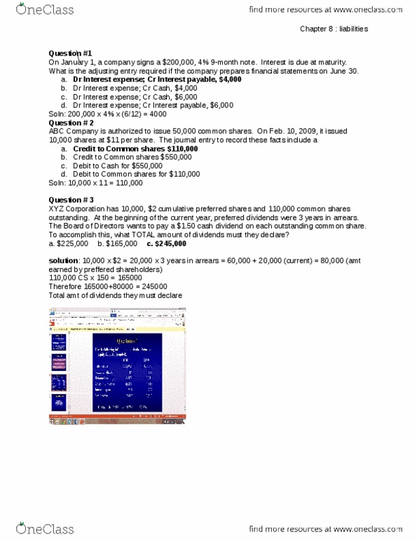 MGT120H5 Lecture Notes - Canada Revenue Agency, Dividend, Contingent Liability thumbnail