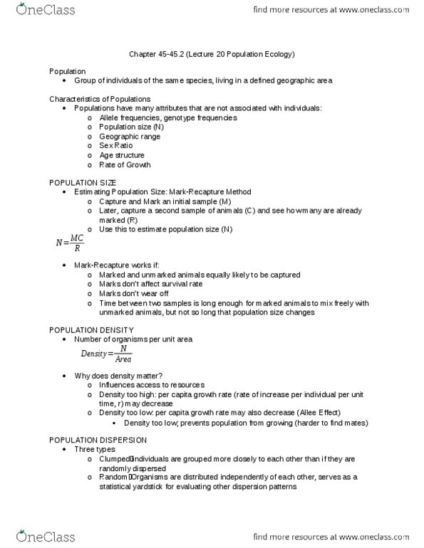 Biology 1001A Lecture Notes - Lecture 20: Genotype Frequency, Allele thumbnail