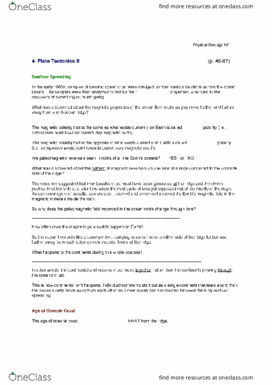 GEOL 101 Final: Final Exam - OneClass