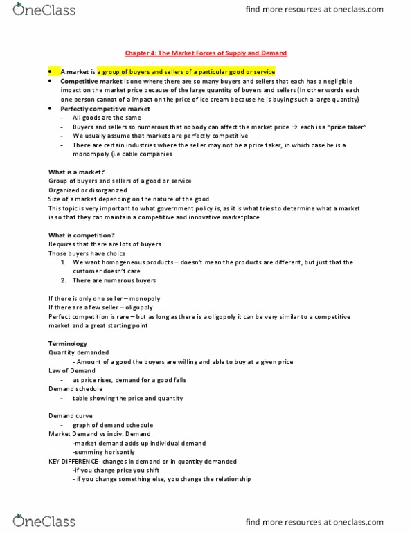 EC120 Lecture Notes - Lecture 14: Market Power, Perfect Competition, Demand Curve thumbnail