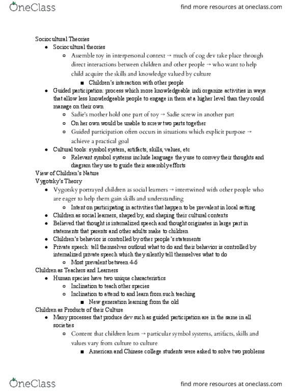 PSYC 101 Chapter Notes - Chapter 4: Lev Vygotsky, Orbital Inclination, Joint Attention thumbnail