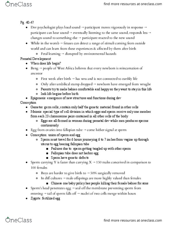 PSYC 101 Chapter Notes - Chapter 2: Prenatal Development, Tangled, Zygote thumbnail