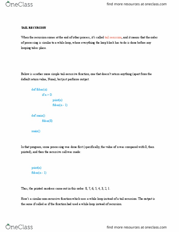 CISC 121 Lecture Notes - Lecture 32: 5,6,7,8, Call Stack cover image