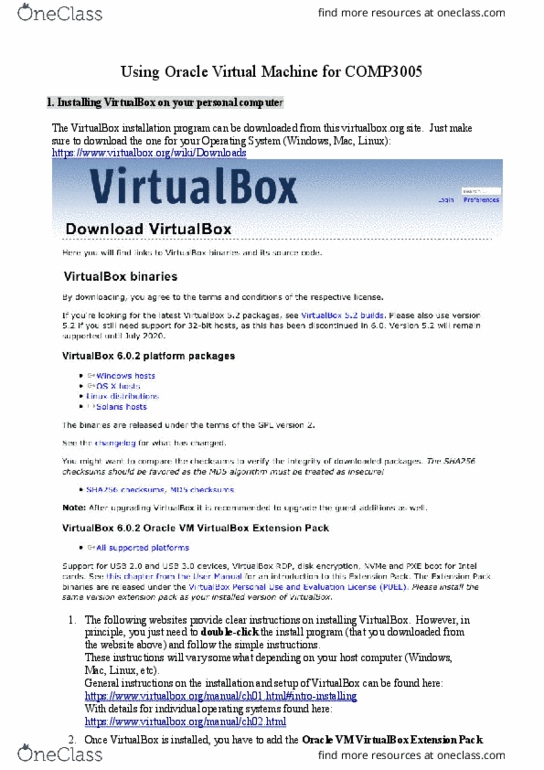 AFRI 2005 Lecture Notes - Lecture 3: Oracle Vm Server For X86, Virtualbox, Html thumbnail