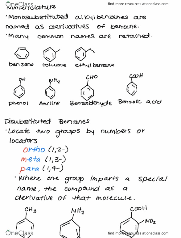 CHEM 342 Lecture Notes - Lecture 28: Ethylbenzene, Benzaldehyde, Aniline thumbnail