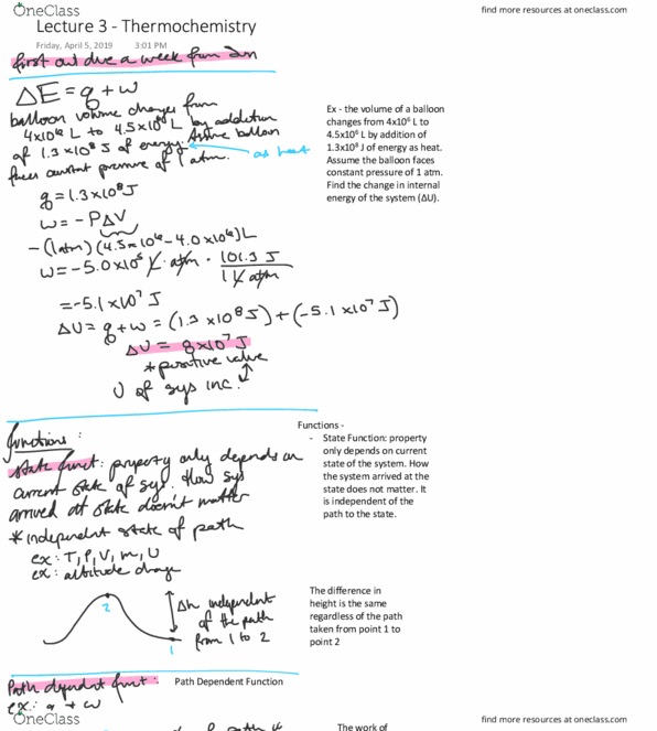 CHE 2B Lecture Notes - Lecture 3: Kolmogorov Space, Enthalpy, Intermolecular Force thumbnail