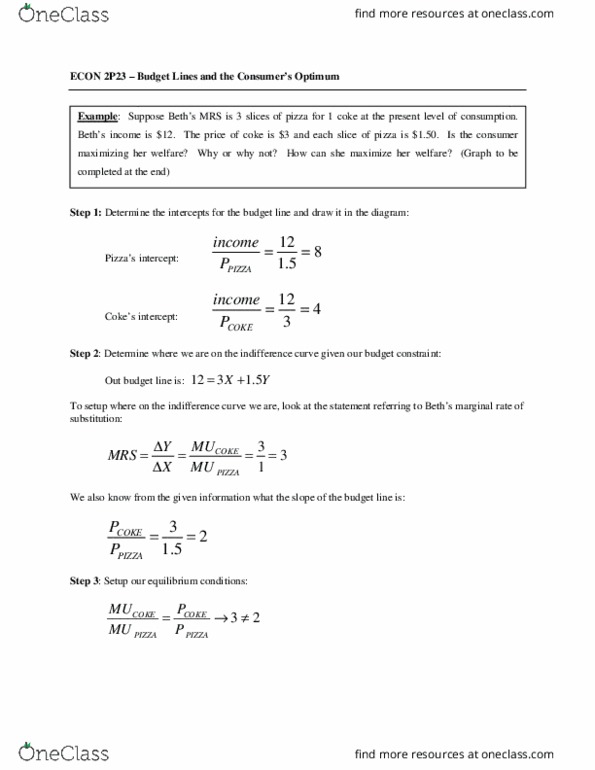 ECON 2P23 Chapter Notes - Chapter 1: Budget Constraint, Indifference Curve thumbnail