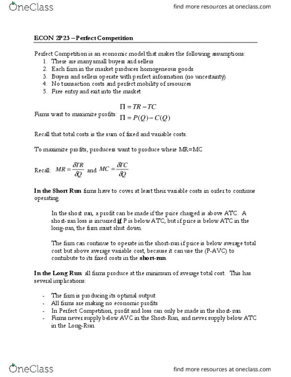 ECON 2P23 Chapter 2: ECON2P23-PerfectCopmetition thumbnail