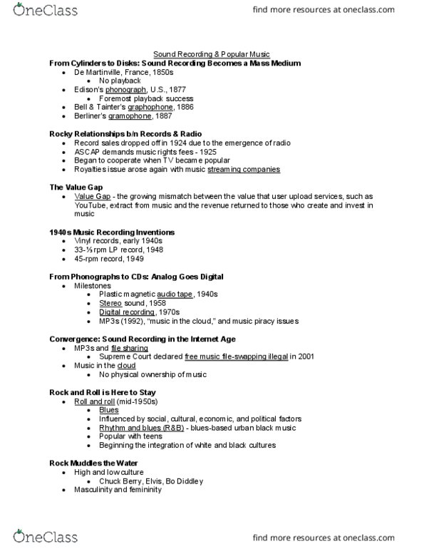 04:189:102 Lecture Notes - Lecture 6: Radio Record, Graphophone, Digital Recording thumbnail