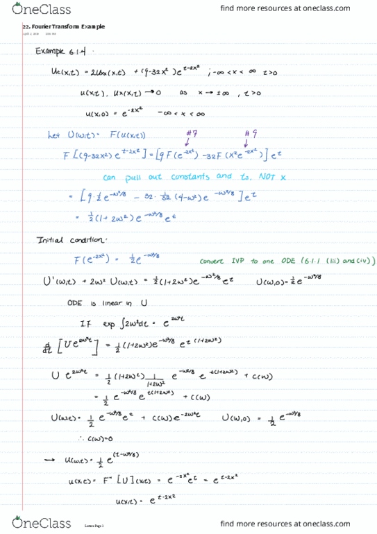 MATH300 Lecture 22: 22. Fourier Transform Example thumbnail