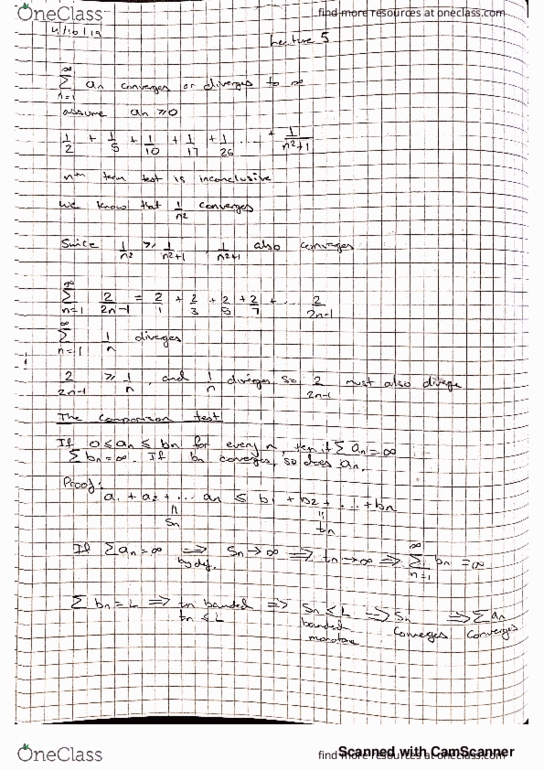 MAT 21C Lecture 5: Direct and Limit Comparison Test cover image