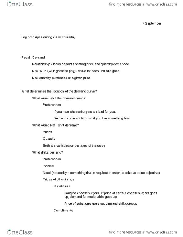 AREC 202 Lecture Notes - Demand Curve thumbnail