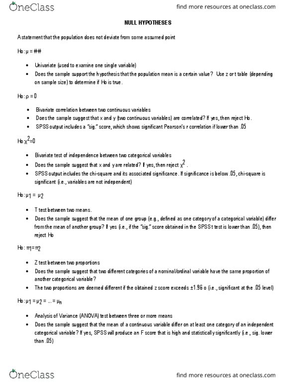 PO218 Lecture Notes - Lecture 5: Univariate, Analysis Of Variance thumbnail