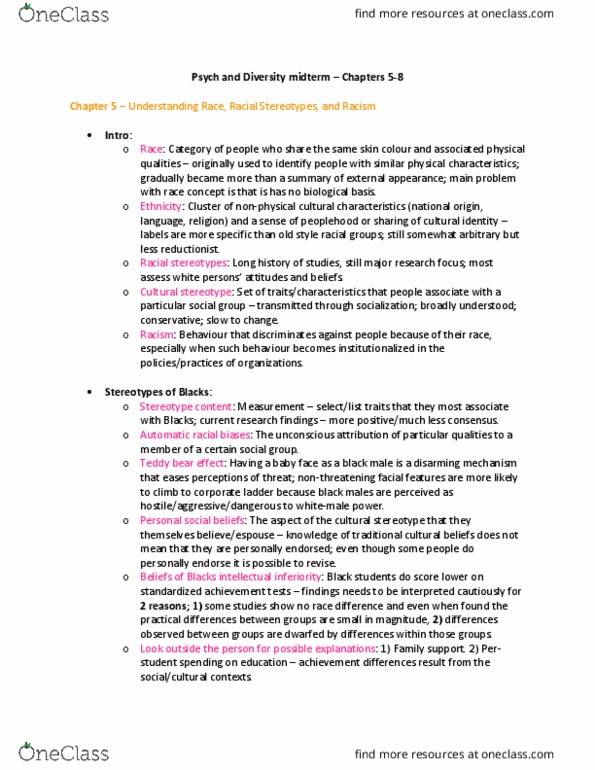 Psychology 2012F/G Lecture Notes - Lecture 5: Teddy Bear, Reductionism, Psych thumbnail