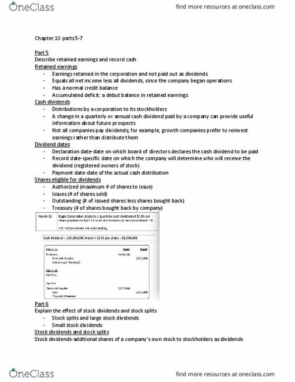 MGMT 20000 Lecture Notes - Lecture 28: Stock Split, Retained Earnings thumbnail