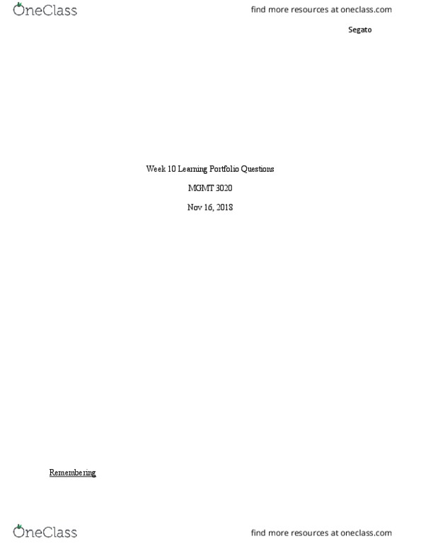 MGMT 3020 Lecture Notes - Lecture 10: Virtuous Circle And Vicious Circle, Sage Publications, Corporate Social Responsibility thumbnail