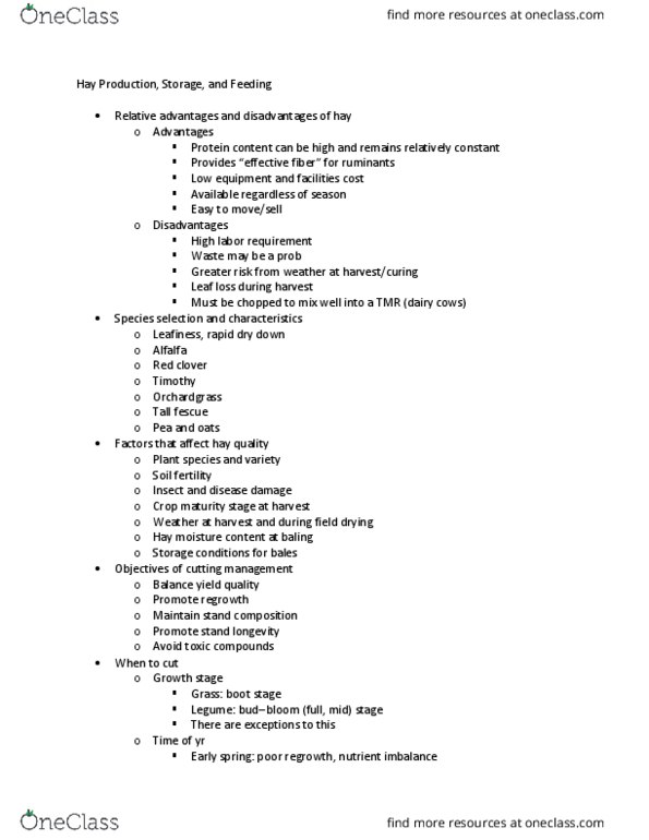 ANFS602 Lecture Notes - Lecture 11: Hay, Trifolium Pratense, Festuca thumbnail