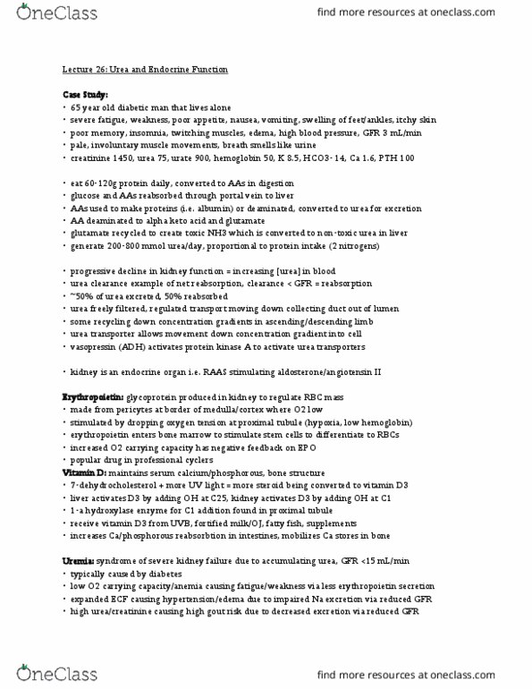 PSL301H1 Lecture Notes - Lecture 26: Cholecalciferol, Protein Kinase A, Chorea thumbnail