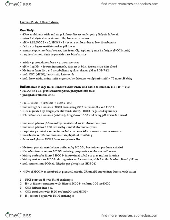 PSL301H1 Lecture Notes - Lecture 25: Phosphate, Ph, Proximal Tubule thumbnail