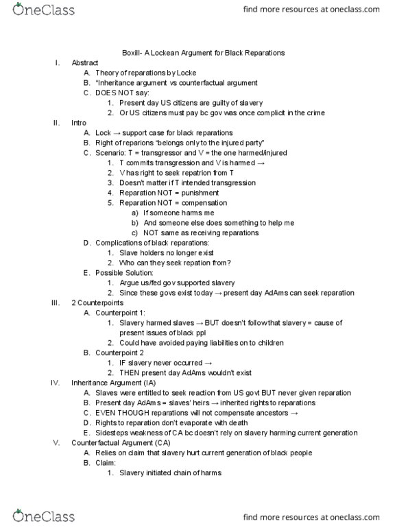 PHILOS 2 Chapter Notes - Chapter reader: Reparations For Slavery, John Locke, System On A Chip thumbnail