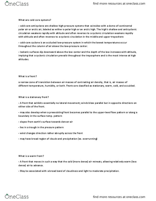 MET 2010 Lecture Notes - Lecture 5: Arctic Air, Polar Front, Density Of Air thumbnail