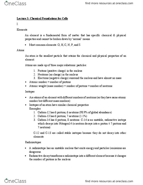 ENVS 1500 Lecture Notes - Lecture 3: Relative Atomic Mass, Atomic Number, Maximum Capacity thumbnail