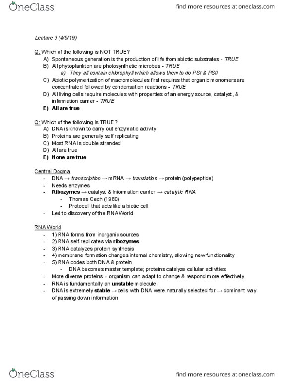 EEMB 3 Lecture Notes - Lecture 3: Radiocarbon Dating, Thomas Cech, Metastability thumbnail