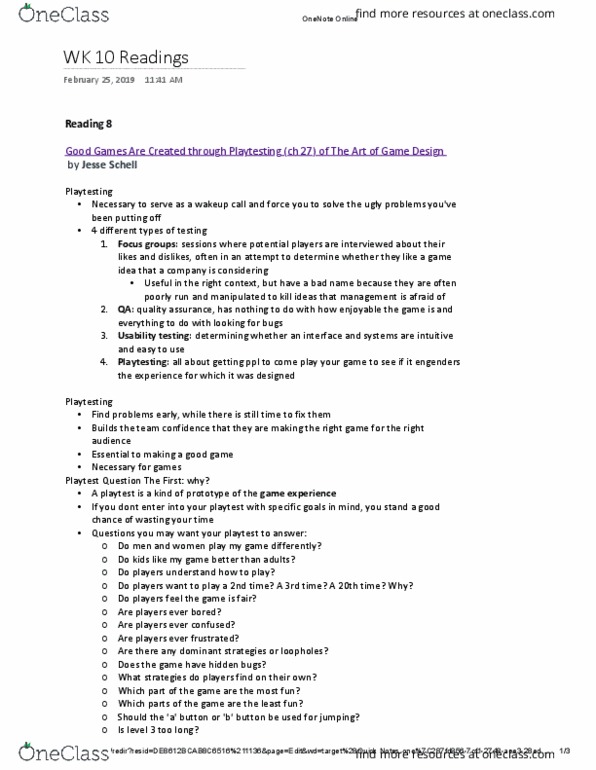 IAT 334 Chapter Notes - Chapter n/a: Usability Testing, Microsoft Onenote thumbnail