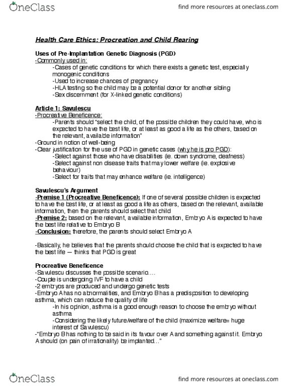 Philosophy 2715F/G Lecture Notes - Lecture 6: Asthma, Prenatal Diagnosis, Social Practice thumbnail