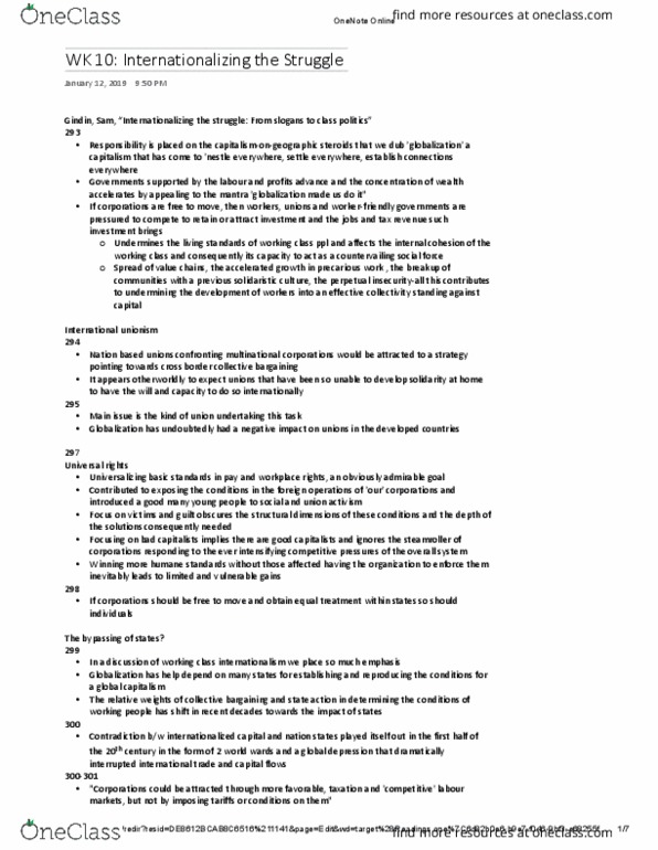 SA 321 Chapter Notes - Chapter n/a: Precarious Work, Mantra, Microsoft Onenote thumbnail
