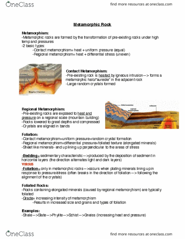 Earth Sciences 1022A/B Lecture Notes - Lecture 19: Differential Stress, Gneiss, Schist thumbnail