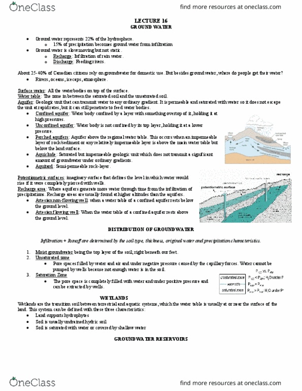 GEO 1111 Lecture Notes - Lecture 16: Hydric Soil, Stratigraphic Unit, Aquatic Plant thumbnail
