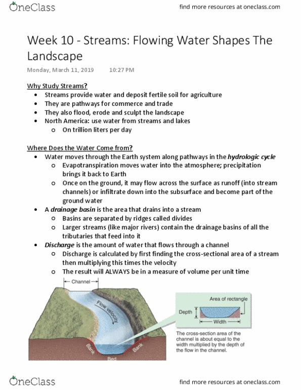 GEOG 1010 Lecture Notes - Lecture 10: Water Cycle, Surface Runoff, Evapotranspiration thumbnail