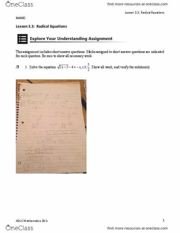 MATH1114 Chapter 3: lesson 3.3 math thumbnail