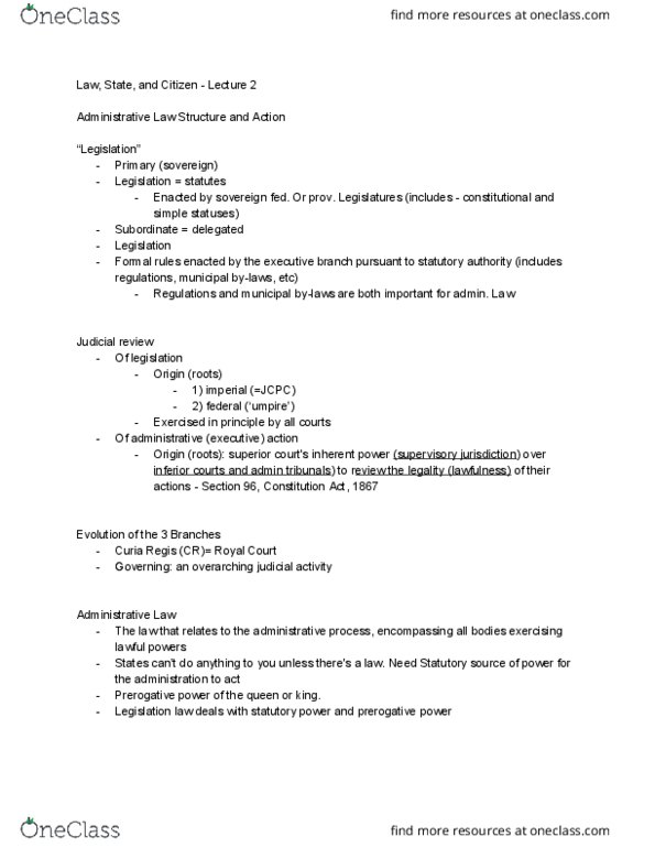 LAWS 2502 Lecture Notes - Lecture 2: Curia Regis thumbnail