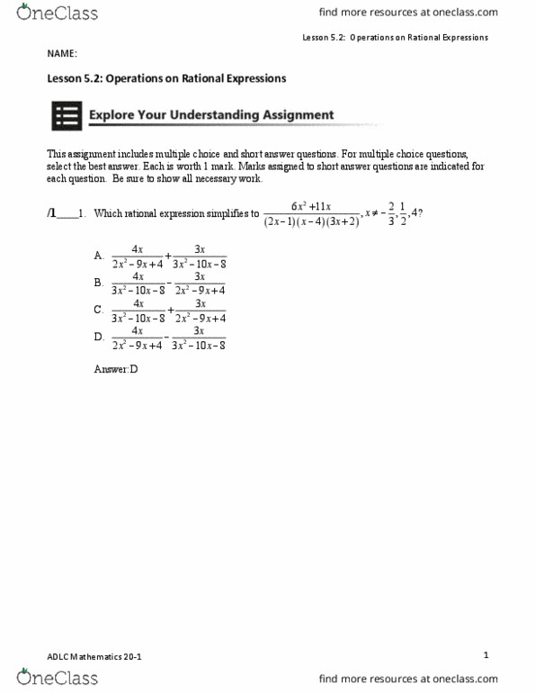 MATH1114 Lecture Notes - Lecture 5: Rational Function, Algebraic Expression thumbnail