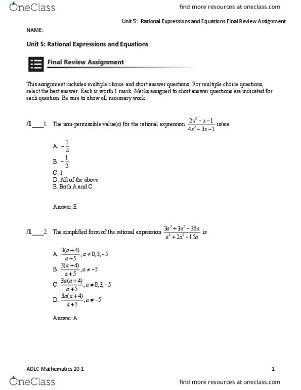 MATH1114 Lecture Notes - Lecture 1: Rational Function, Dawson Creek thumbnail