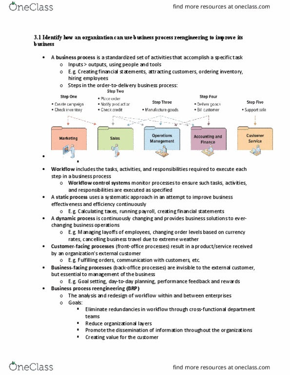 CCT225H5 Lecture Notes - Lecture 3: Business Process Reengineering, Workflow, Business Travel thumbnail