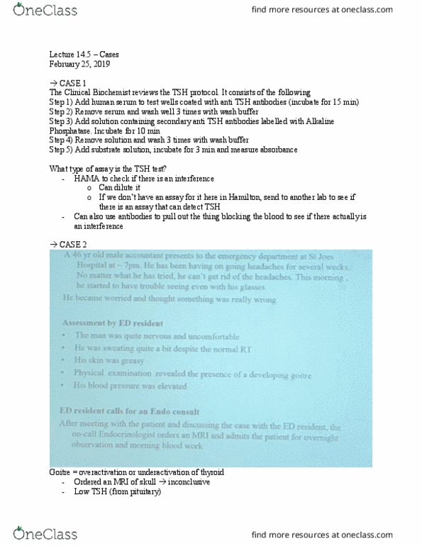 BIOCHEM 3H03 Lecture Notes - Lecture 14: Goitre, Phosphatase, Antibody thumbnail